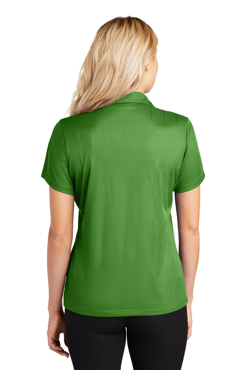 Port Authority L528 Womens Performance Moisture Wicking Short Sleeve Polo Shirt Vine Green Model Back