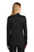 Port Authority L540LS Womens Silk Touch Performance Moisture Wicking Long Sleeve Polo Shirt Black Model Back