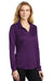 Port Authority L540LS Womens Silk Touch Performance Moisture Wicking Long Sleeve Polo Shirt Bright Purple Model 3q