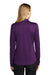 Port Authority L540LS Womens Silk Touch Performance Moisture Wicking Long Sleeve Polo Shirt Bright Purple Model Back