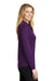 Port Authority L540LS Womens Silk Touch Performance Moisture Wicking Long Sleeve Polo Shirt Bright Purple Model Side