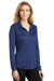 Port Authority L540LS Womens Silk Touch Performance Moisture Wicking Long Sleeve Polo Shirt Royal Blue Model 3q