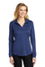 Port Authority L540LS Womens Silk Touch Performance Moisture Wicking Long Sleeve Polo Shirt Royal Blue Model Front