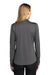 Port Authority L540LS Womens Silk Touch Performance Moisture Wicking Long Sleeve Polo Shirt Steel Grey Model Back