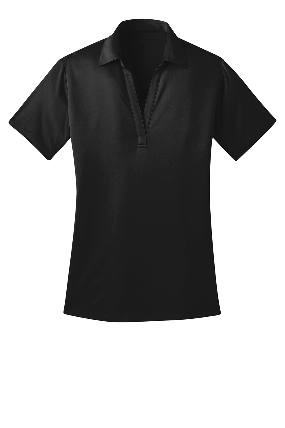 Port Authority L540 Womens Silk Touch Performance Moisture Wicking Short Sleeve Polo Shirt Black Flat Front