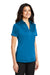 Port Authority L540 Womens Silk Touch Performance Moisture Wicking Short Sleeve Polo Shirt Brilliant Blue Model 3q