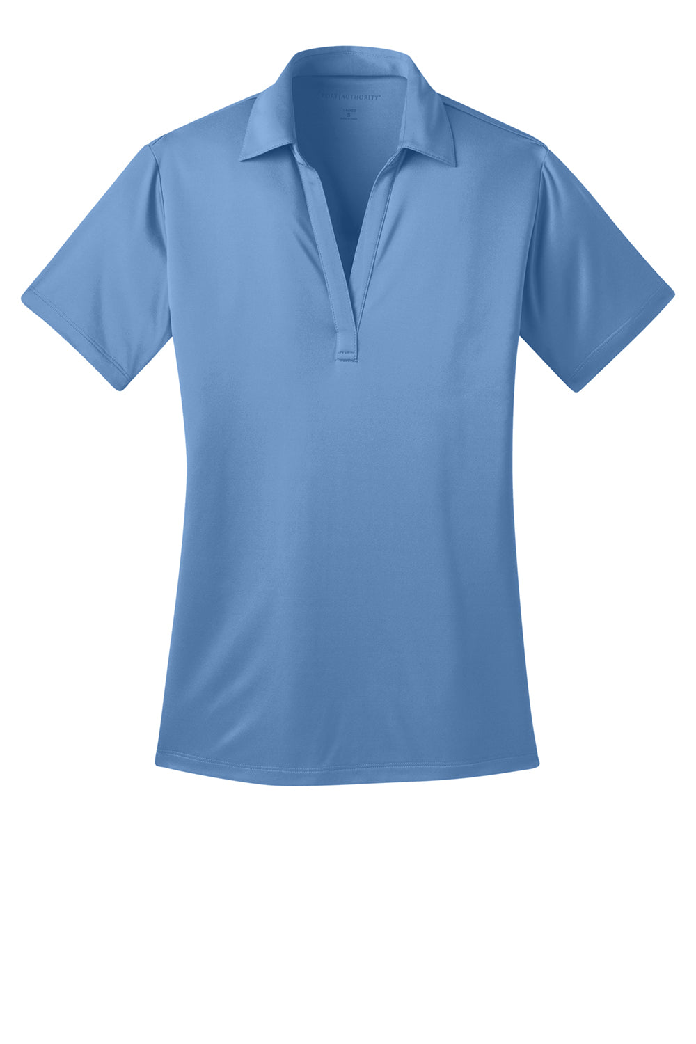 Port Authority L540 Womens Silk Touch Performance Moisture Wicking Short Sleeve Polo Shirt Carolina Blue Flat Front