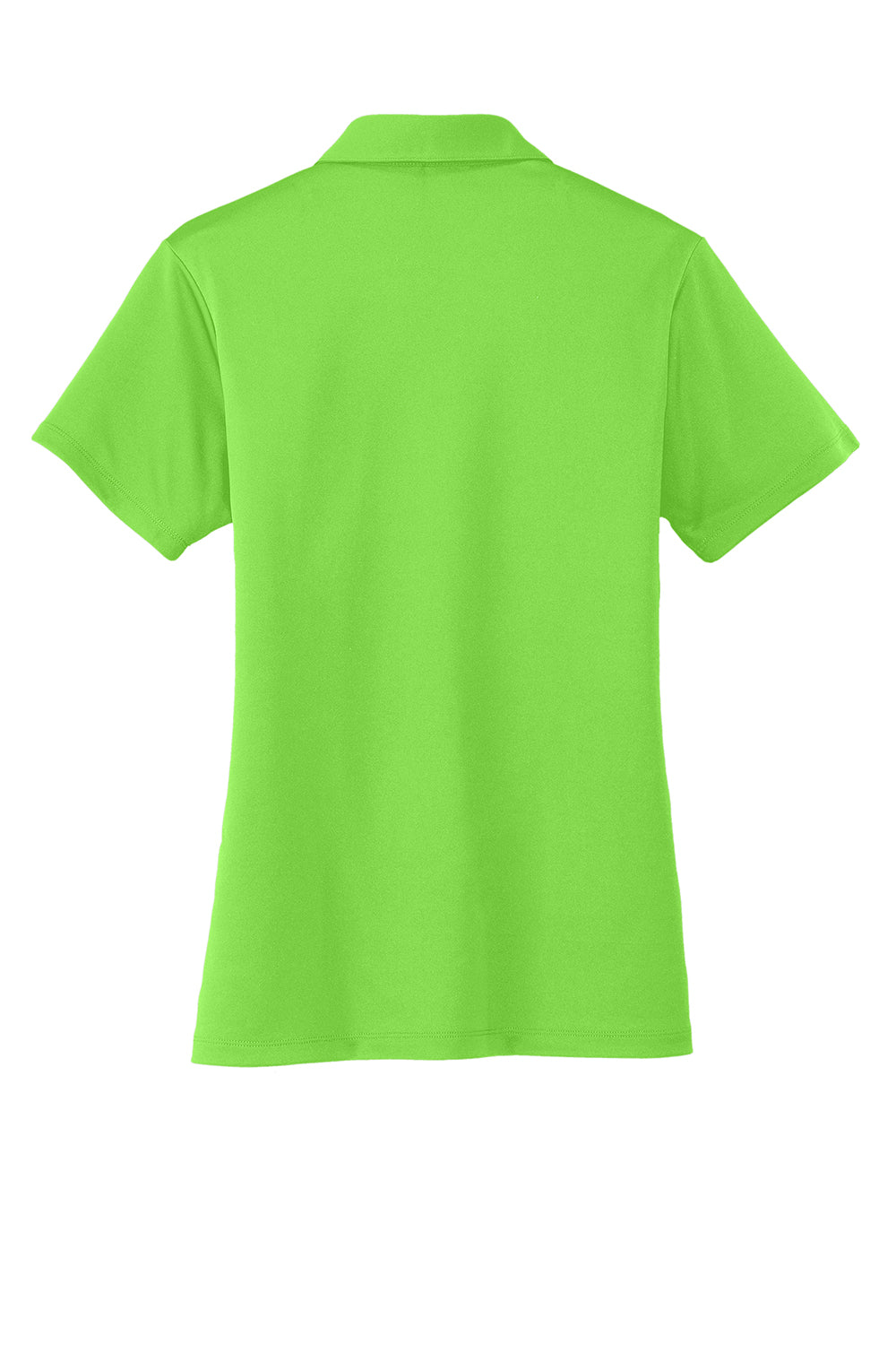 Port Authority L540 Womens Silk Touch Performance Moisture Wicking Short Sleeve Polo Shirt Lime Green Flat Back