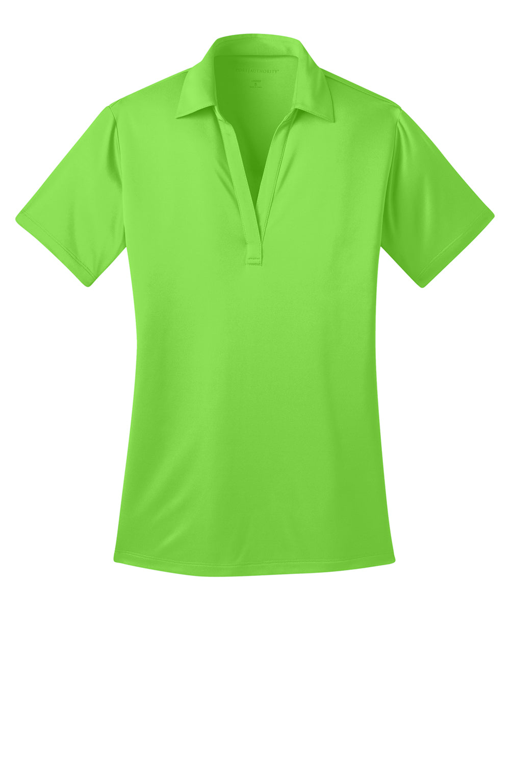 Port Authority L540 Womens Silk Touch Performance Moisture Wicking Short Sleeve Polo Shirt Lime Green Flat Front