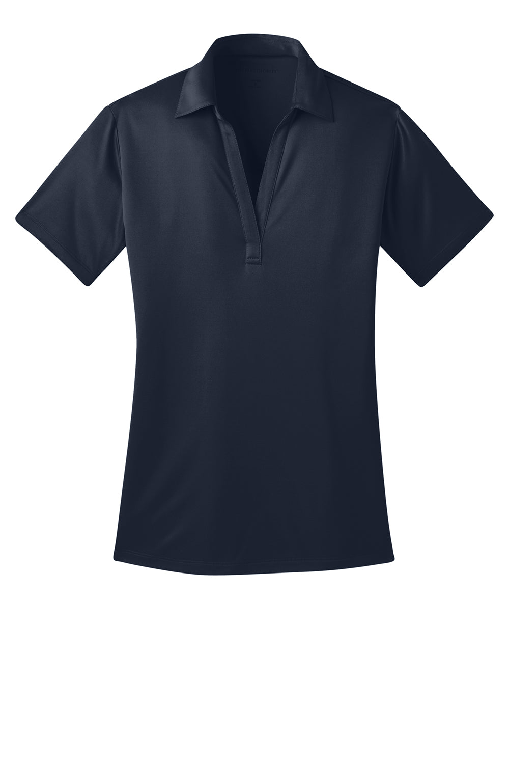 Port Authority L540 Womens Silk Touch Performance Moisture Wicking Short Sleeve Polo Shirt Navy Blue Flat Front