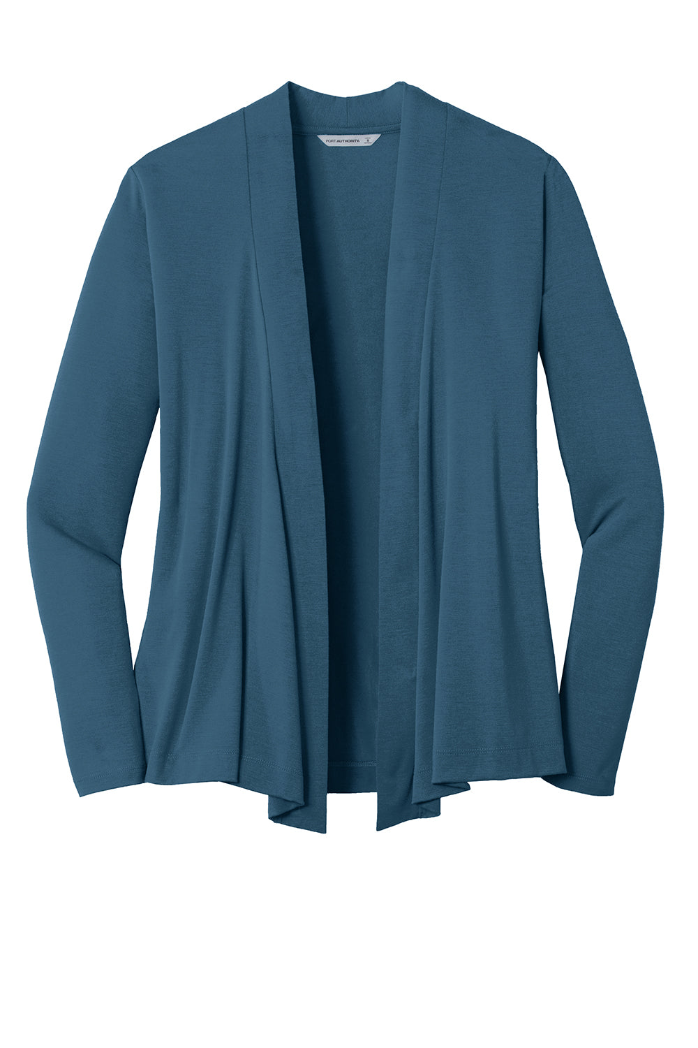 Port Authority L5430 Womens Concept Long Sleeve Cardigan Sweater Dusty Blue Flat Front