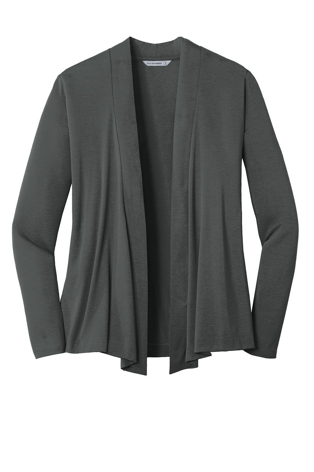 Port Authority L5430 Womens Concept Long Sleeve Cardigan Sweater Smoke Grey Flat Front