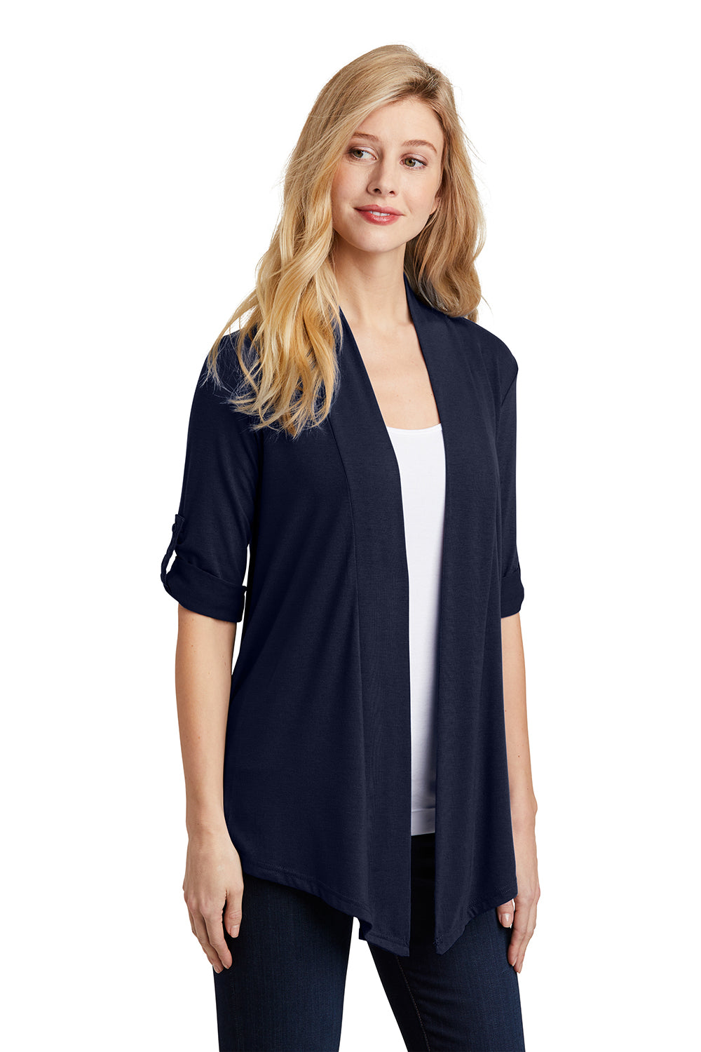 Port Authority L543 Womens Concept Shrug Dress Navy Blue Model 3q