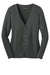 Port Authority L545 Womens Concept Long Sleeve Cardigan Sweater Smoke Grey Flat Front