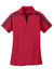 Port Authority L547 Womens Silk Touch Performance Moisture Wicking Short Sleeve Polo Shirt Red/Black Flat Front