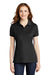 Port Authority L555 Womens Moisture Wicking Short Sleeve Polo Shirt Black Model Front