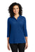 Port Authority L562 Womens Silk Touch 3/4 Sleeve Polo Shirt Royal Blue Model Front