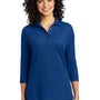 Port Authority Womens Silk Touch 3/4 Sleeve Polo Shirt - Royal Blue