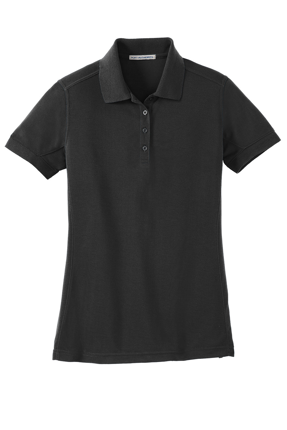 Port Authority L567 Womens 5-in-1 Performance Moisture Wicking Short Sleeve Polo Shirt Black Flat Front