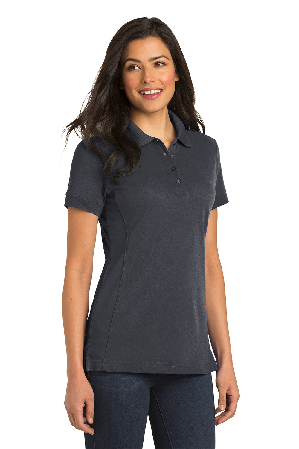 Port Authority L567 Womens 5-in-1 Performance Moisture Wicking Short Sleeve Polo Shirt Slate Grey Model 3q