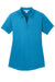 Port Authority L569 Womens Moisture Wicking Short Sleeve Polo Shirt Blue Wake Flat Front