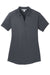 Port Authority L569 Womens Moisture Wicking Short Sleeve Polo Shirt Graphite Grey Flat Front