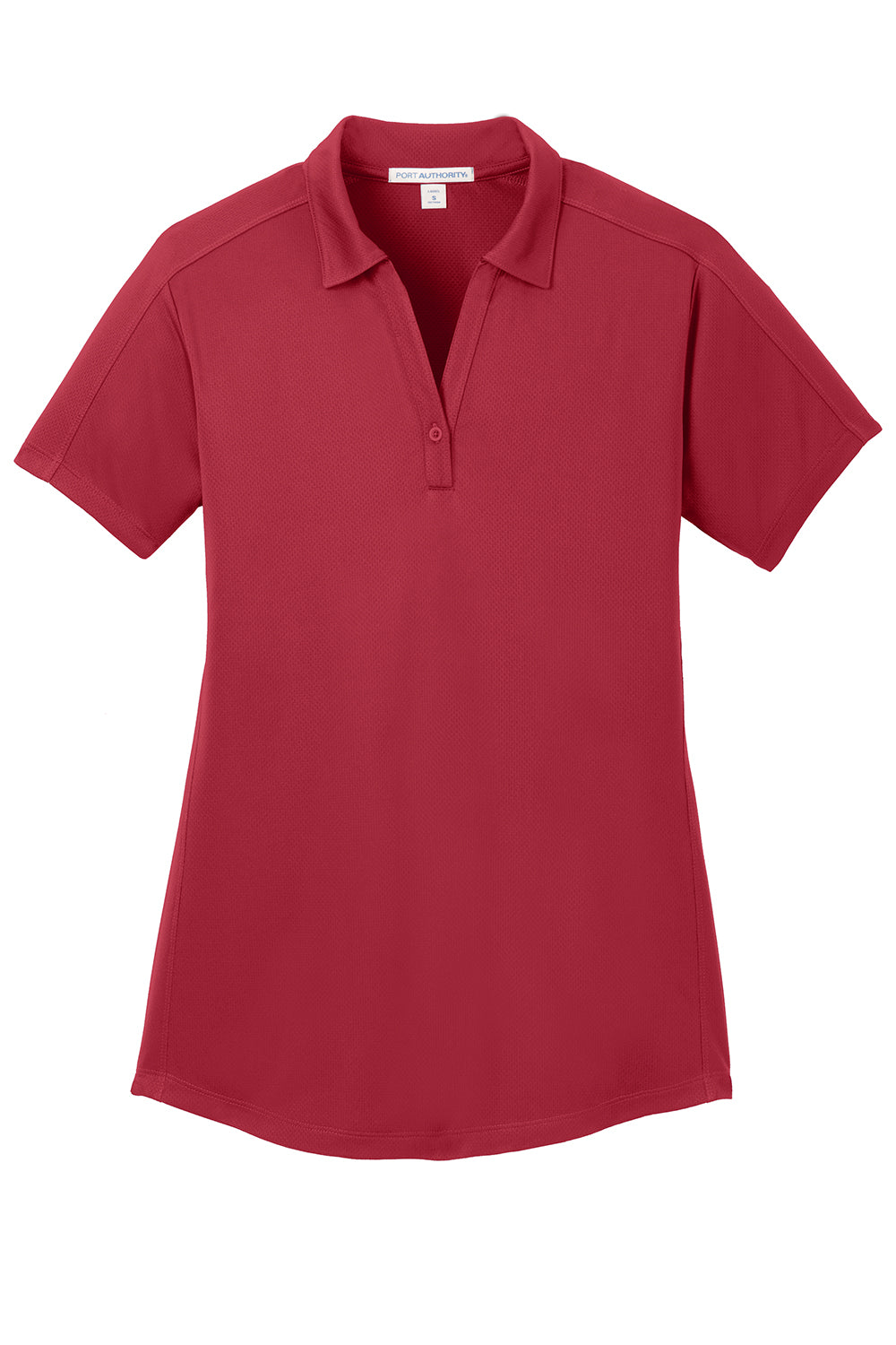 Port Authority L569 Womens Moisture Wicking Short Sleeve Polo Shirt Rich Red Flat Front