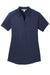 Port Authority L569 Womens Moisture Wicking Short Sleeve Polo Shirt True Navy Blue Flat Front