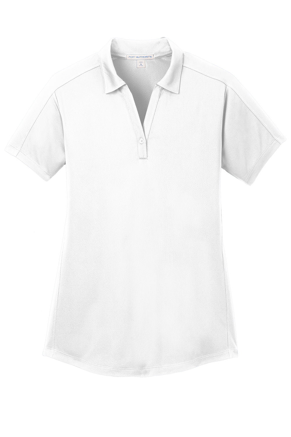 Port Authority L569 Womens Moisture Wicking Short Sleeve Polo Shirt White Flat Front