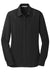 Port Authority L570 Womens Dimension Moisture Wicking Long Sleeve Button Down Shirt Black Flat Front