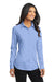 Port Authority L570 Womens Dimension Moisture Wicking Long Sleeve Button Down Shirt Dress Shirt Blue Model 3q