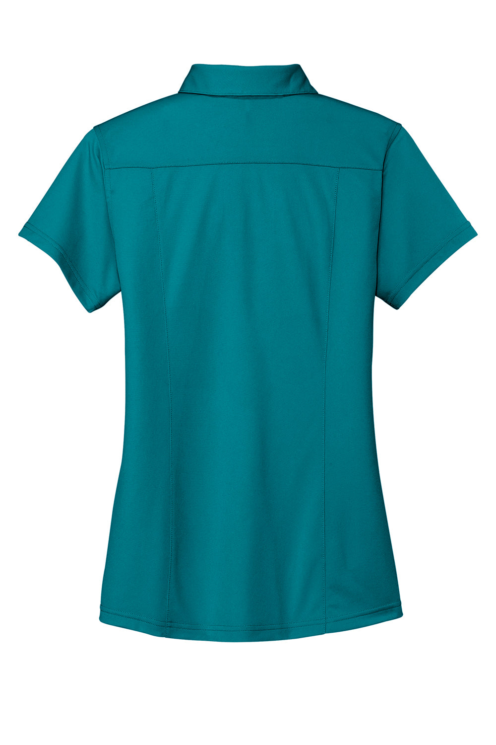 Port Authority L571 Womens Dimension Moisture Wicking Short Sleeve Polo Shirt Dark Teal Green Flat Back