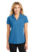 Port Authority L572 Womens Dry Zone Moisture Wicking Short Sleeve Polo Shirt Celadon Blue Model Front