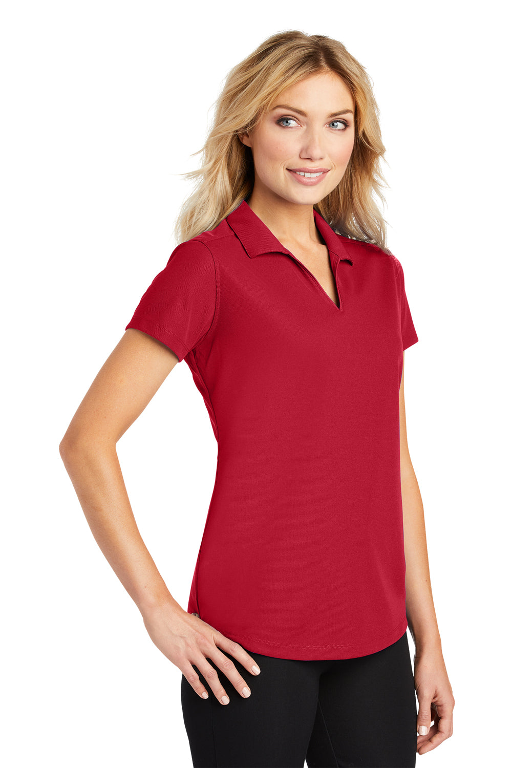 Port Authority L572 Womens Dry Zone Moisture Wicking Short Sleeve Polo Shirt Engine Red Model 3q