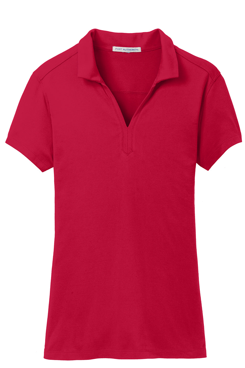 Port Authority L573 Womens Rapid Dry Moisture Wicking Short Sleeve Polo Shirt Engine Red Flat Front