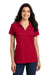 Port Authority L573 Womens Rapid Dry Moisture Wicking Short Sleeve Polo Shirt Engine Red Model Front