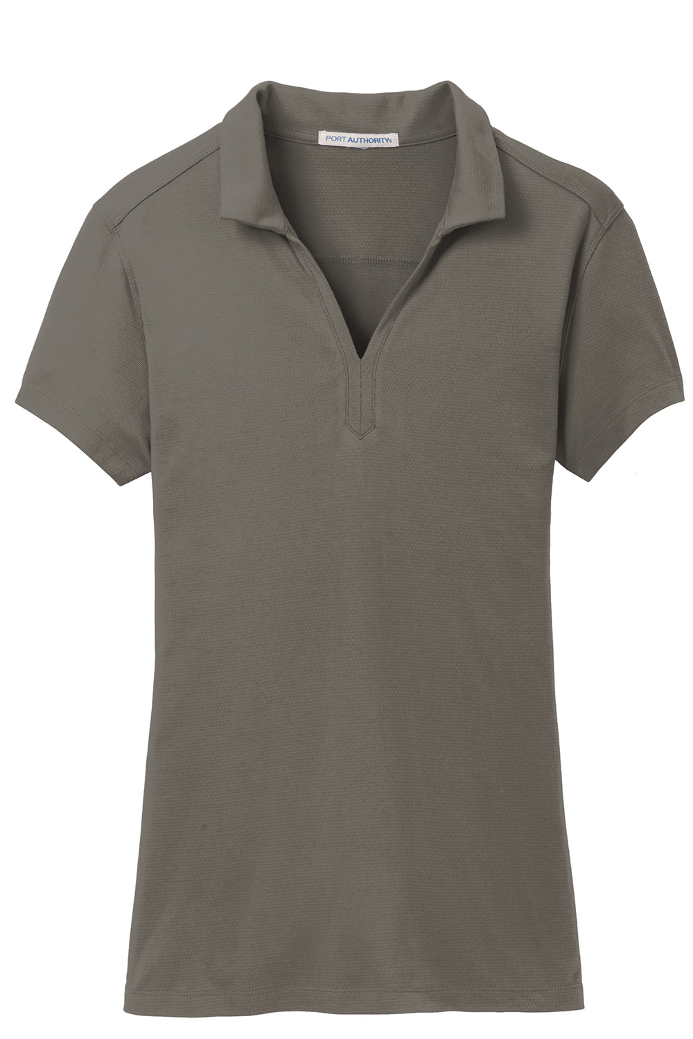 Port Authority L573 Womens Rapid Dry Moisture Wicking Short Sleeve Polo Shirt Smoke Grey Flat Front