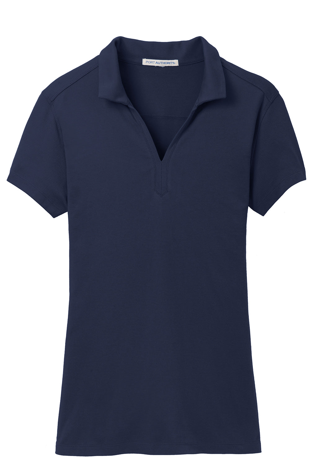 Port Authority L573 Womens Rapid Dry Moisture Wicking Short Sleeve Polo Shirt True Navy Blue Flat Front