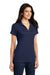 Port Authority L573 Womens Rapid Dry Moisture Wicking Short Sleeve Polo Shirt True Navy Blue Model 3q