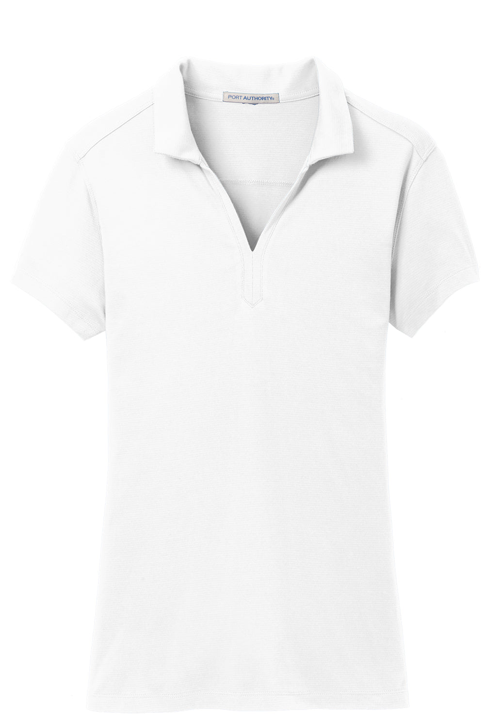 Port Authority L573 Womens Rapid Dry Moisture Wicking Short Sleeve Polo Shirt White Flat Front