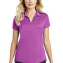 Port Authority Womens Trace Moisture Wicking Short Sleeve Polo Shirt - Heather Berry Pink