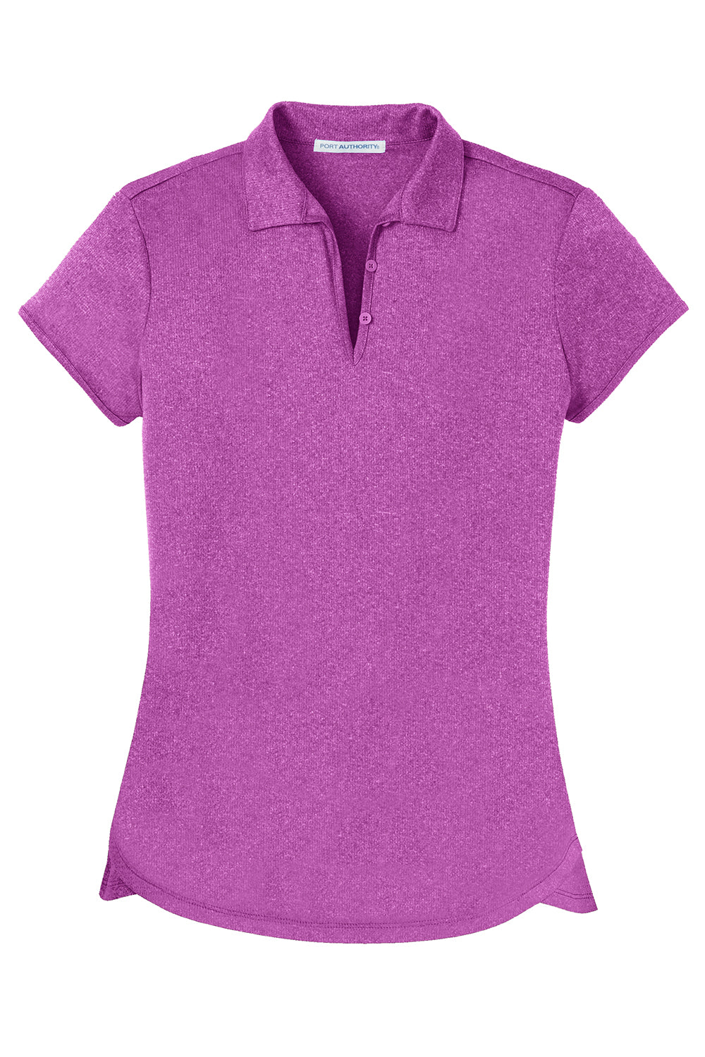 Port Authority L576 Womens Trace Moisture Wicking Short Sleeve Polo Shirt Heather Berry Pink Flat Front