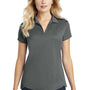 Port Authority Womens Trace Moisture Wicking Short Sleeve Polo Shirt - Heather Charcoal Grey