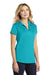 Port Authority L576 Womens Trace Moisture Wicking Short Sleeve Polo Shirt Heather Tropic Blue Model 3q