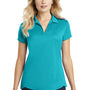 Port Authority Womens Trace Moisture Wicking Short Sleeve Polo Shirt - Heather Tropic Blue