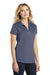 Port Authority L576 Womens Trace Moisture Wicking Short Sleeve Polo Shirt Heather True Navy Blue Model 3q