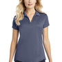 Port Authority Womens Trace Moisture Wicking Short Sleeve Polo Shirt - Heather True Navy Blue