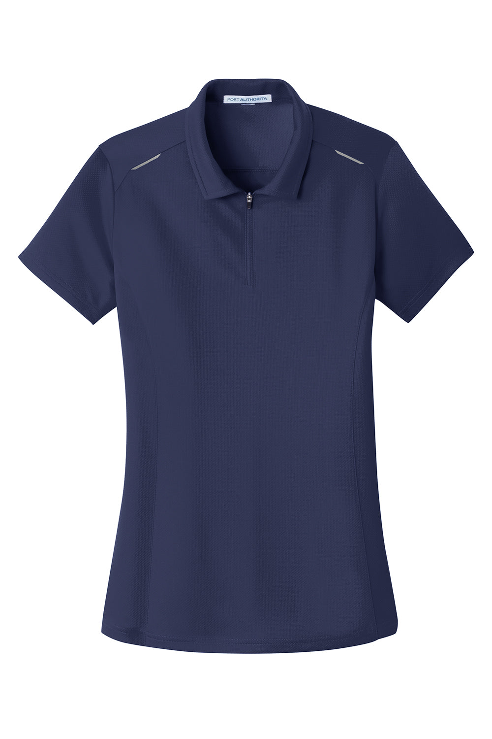 Port Authority L580 Womens Moisture Wicking Short Sleeve Polo Shirt True Navy Blue Flat Front