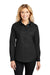 Port Authority L608 Womens Easy Care Wrinkle Resistant Long Sleeve Button Down Shirt Black Model Front