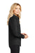 Port Authority L608 Womens Easy Care Wrinkle Resistant Long Sleeve Button Down Shirt Black Model Side